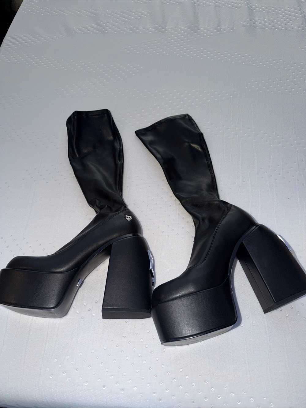 Naked Wolfe Black Over-the-Knee Platform Heel Boots